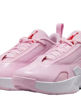 Jordan Pink and Red Low-Top Sneakers